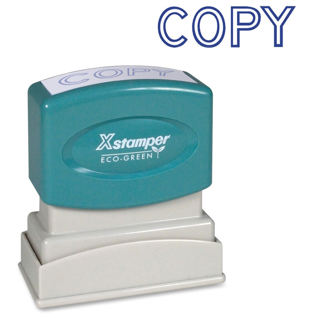 SHACHIHATA INC., (USA) 1006 Xstamper One-Color Title Stamp, Pre-Inked, "Copy", Blue