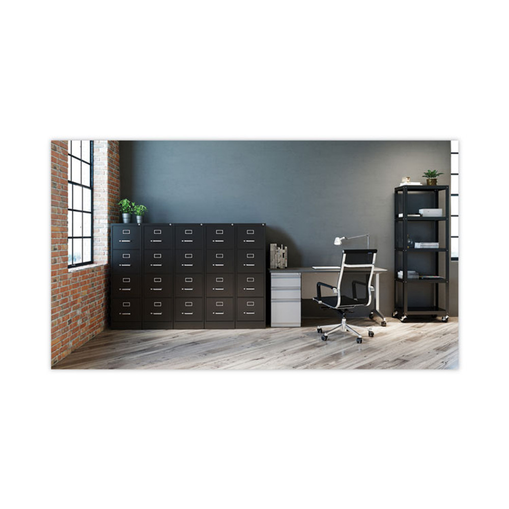 ALERA HVF152652BL Four-Drawer Economy Vertical File, Letter-Size File Drawers, 15" x 26.5" x 52", Black