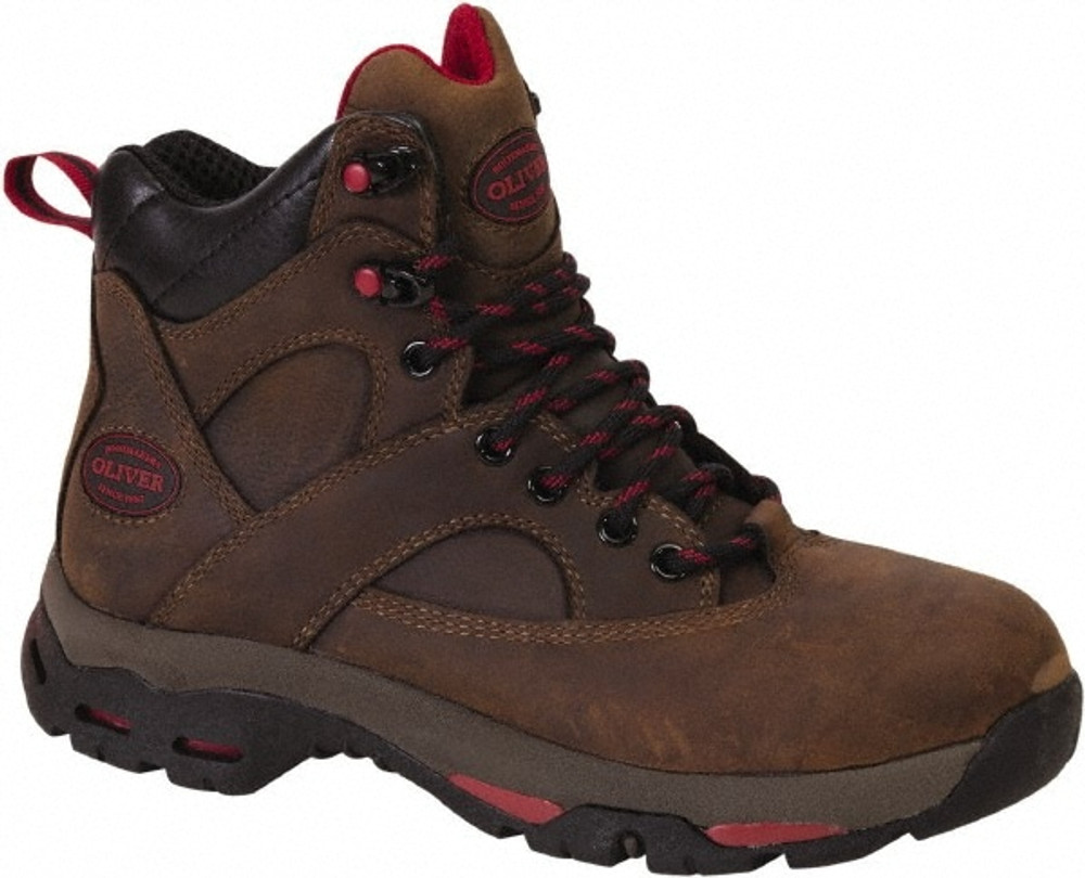 OLIVER OL24011-BRN-055 Work Boot: 6" High, Leather, Steel Toe