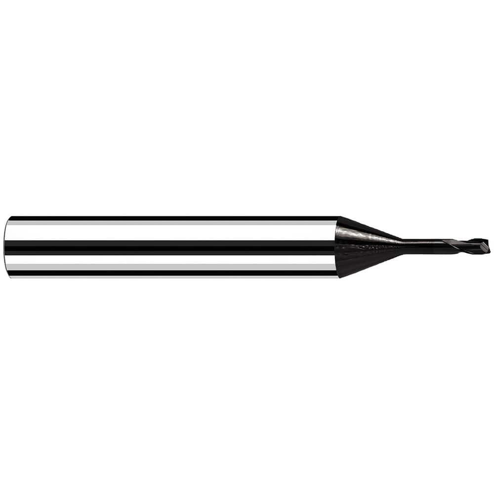 Fraisa B6034020 Corner Radius End Mill: 0.2 mm Dia, 0.20 mm LOC, 30 deg Helix, C Coated, Corner Radius End, Centercutting Series MicrotoroXG