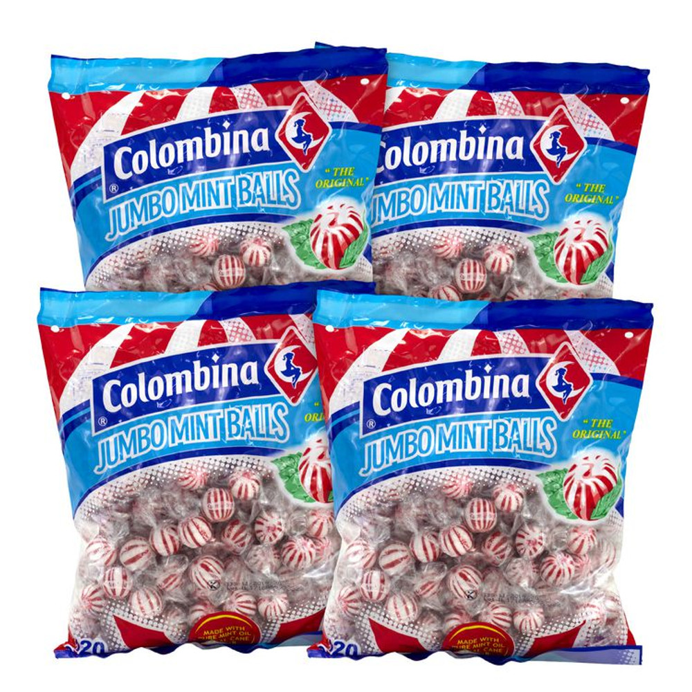 COLOMBINA S.A. 60004063 Jumbo Peppermint Balls, 0.32 oz Individually Wrapped, 120/Bag, 4 Bags/Carton