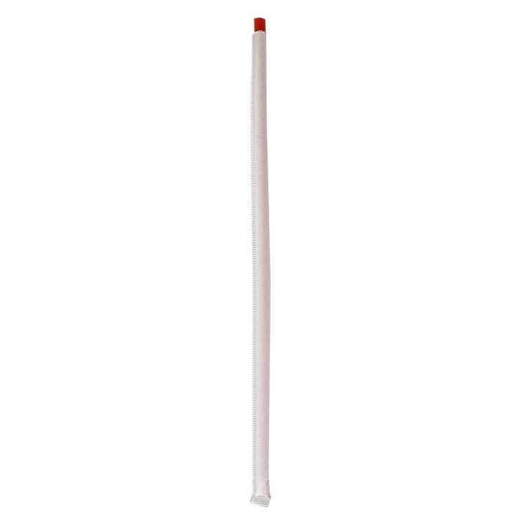 BOARDWALK JSTW1025RED Wrapped Jumbo Straws, 10.25", Polypropylene, Red, 500/Pack, 4 Packs/Carton