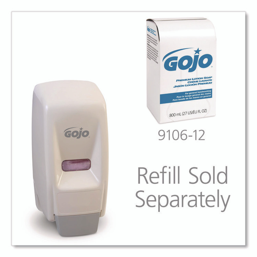 GO-JO INDUSTRIES GOJO® 9034-12 Bag-In-Box Liquid Soap Dispenser, 800 mL, 5.75 x 5.5 x 5.13, White, 12/Carton