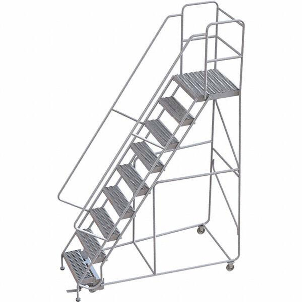 TRI-ARC WLAR109245-D4 Aluminum Rolling Ladder: 9 Step