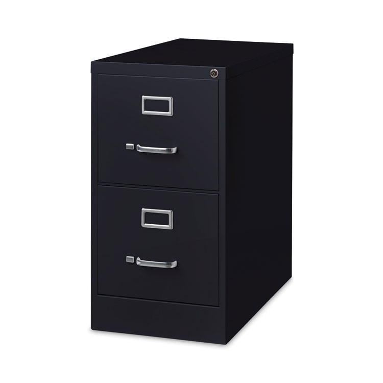 ALERA HVF152629BL Two-Drawer Economy Vertical File, Letter-Size File Drawers, 15" x 26.5" x 28.37", Black