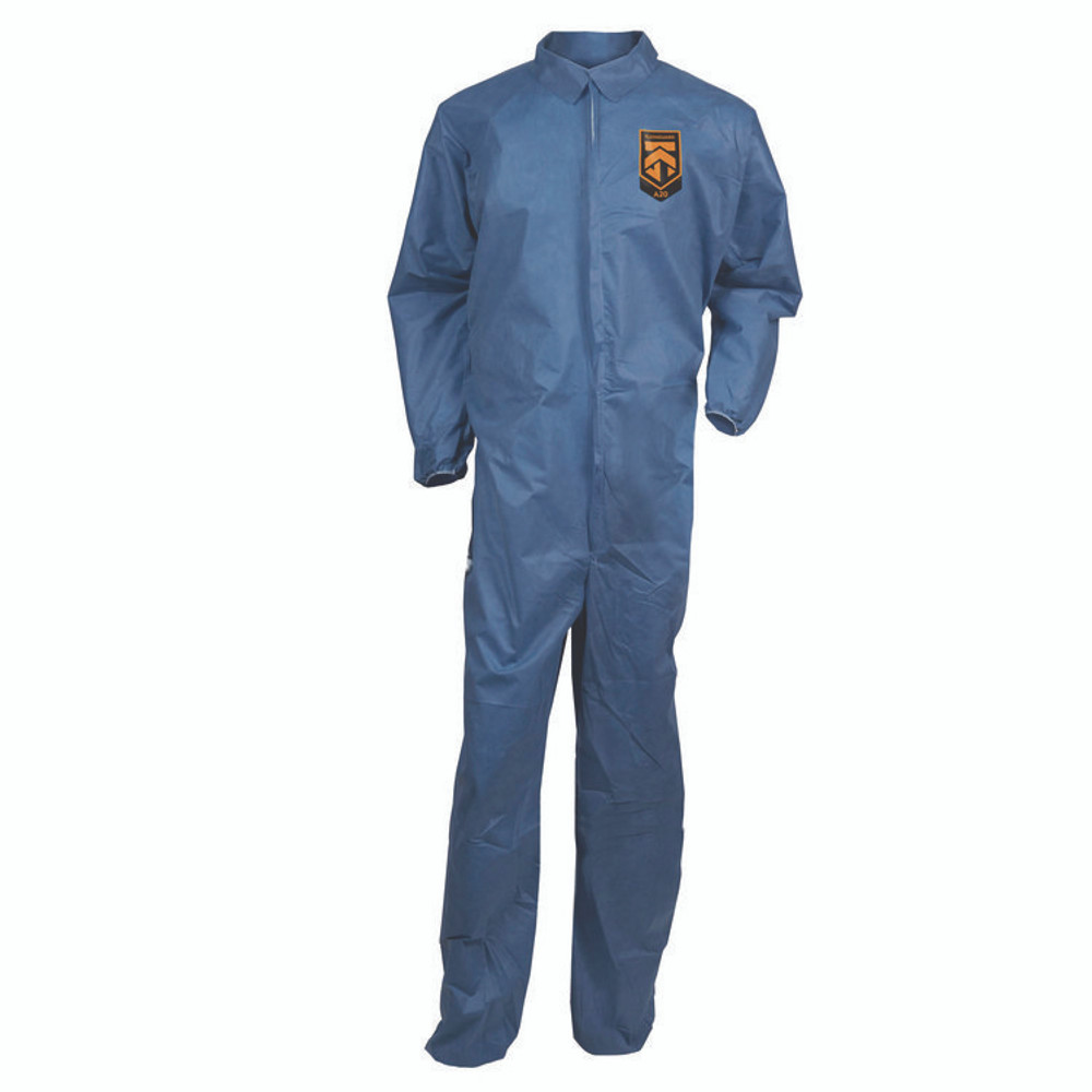 SMITH AND WESSON KleenGuard™ 58506 A20 Breathable Particle Protection Coveralls, Zip Front, Elastic Back, Wrists, Ankles, 3X-Large, Blue, 20/Carton