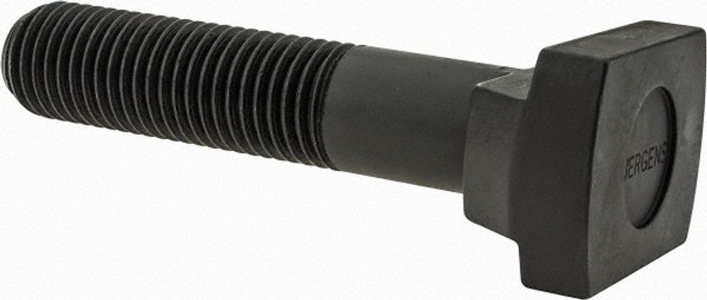 Jergens 44704 Steel T-Slot Bolt: 1-8, 2-1/2" Thread Length, 1" Slot Width, Black Finish