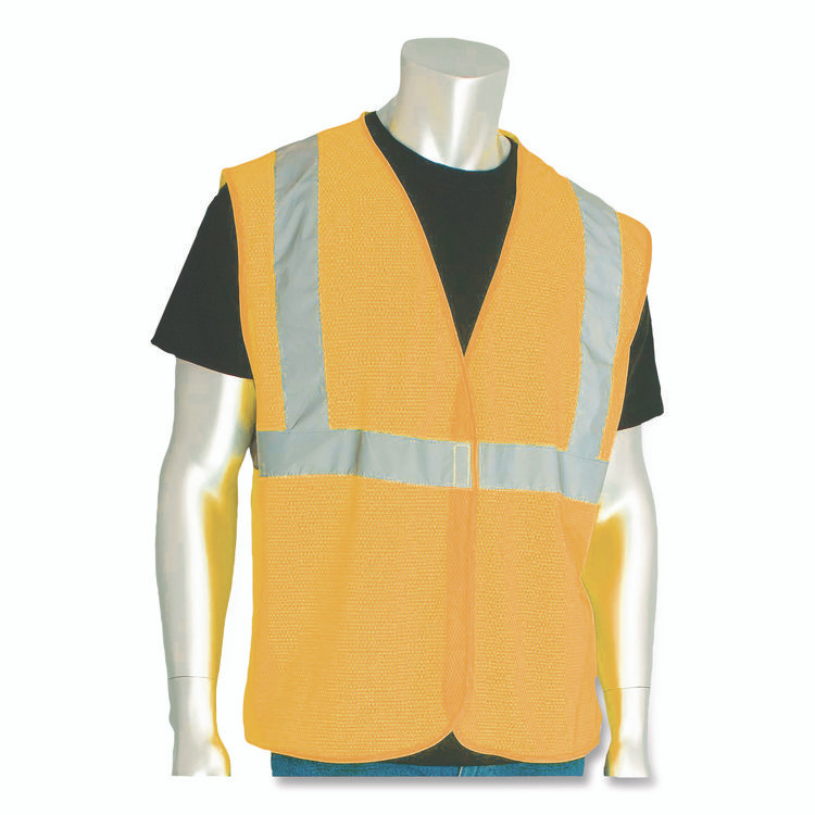 PROTECTIVE INDUSTRIAL PRODUCTS INC PIP 302MVGORXL ANSI Class 2 Hook and Loop Safety Vest, X-Large, Hi-Viz Orange