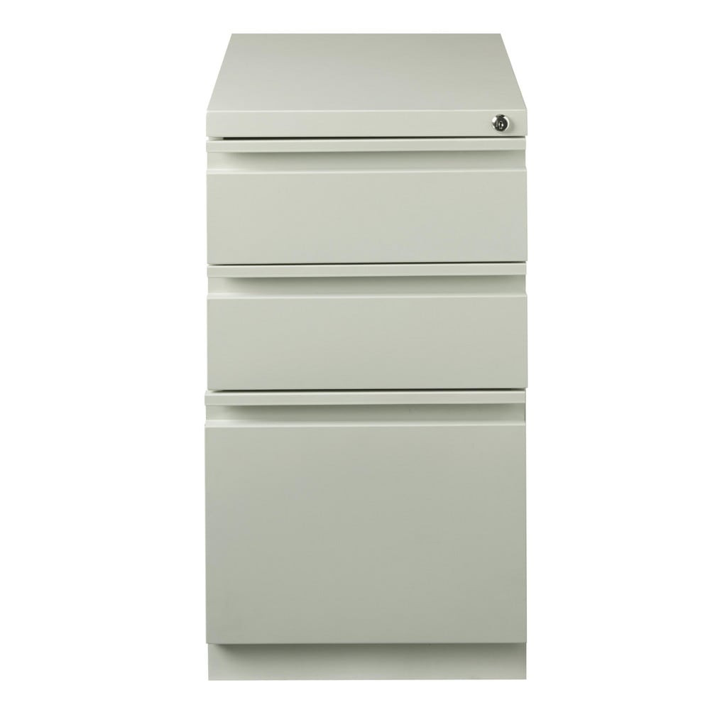 Hirsh 18576 Mobile Pedestal: 3 Drawers, Steel, Light Gray