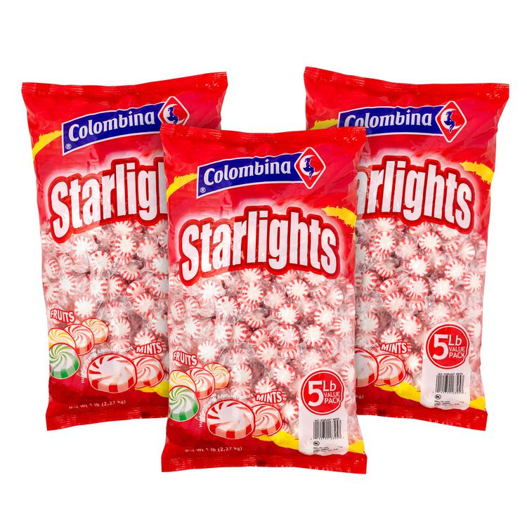 COLOMBINA S.A. 60004061 Peppermint Starlight Mints, 5 lb Bag, 3/Carton