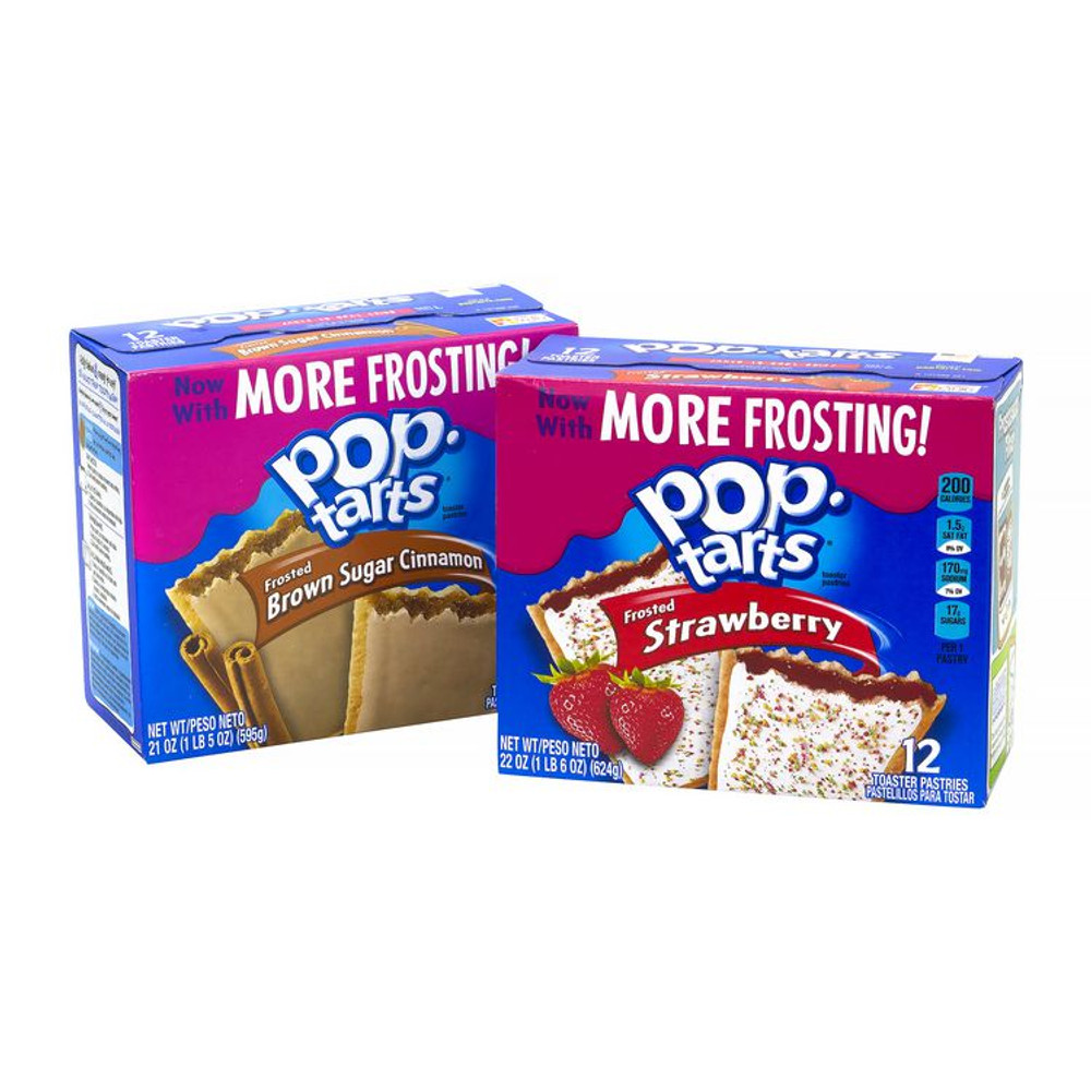 KELLOGG'S 60004083 Pop Tarts, Brown Sugar Cinnamon/Strawberry, 2/Pouch, 24 Pouches Box, 2 Boxes/Carton