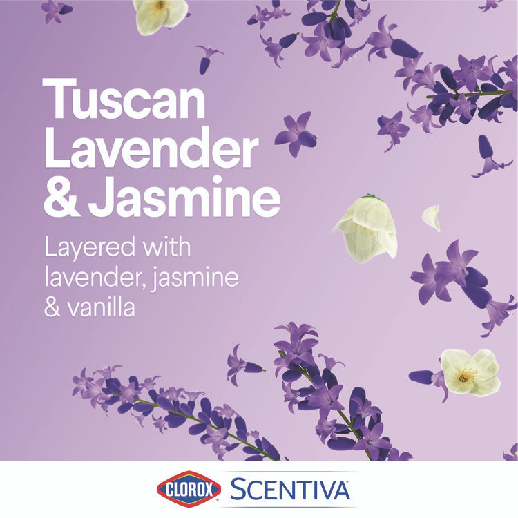 CLOROX SALES CO. 60040 Scentiva Bleach Free Cleaning Wipes, 7.75 x 7, Tuscan Lavender and Jasmine, 75/Canister