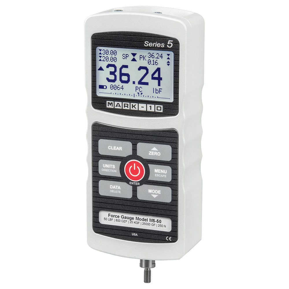 Mark-10 M5-300 Digital Force Gage: 300 lb Capacity, 0.1 lb Resolution