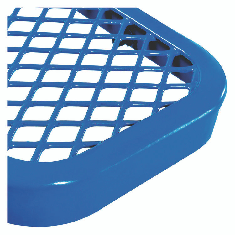 GLOBAL INDUSTRIAL 277154BL Expanded Steel Bench With Back, 72" x 24" x 33", Blue Seat/Back, Black Base