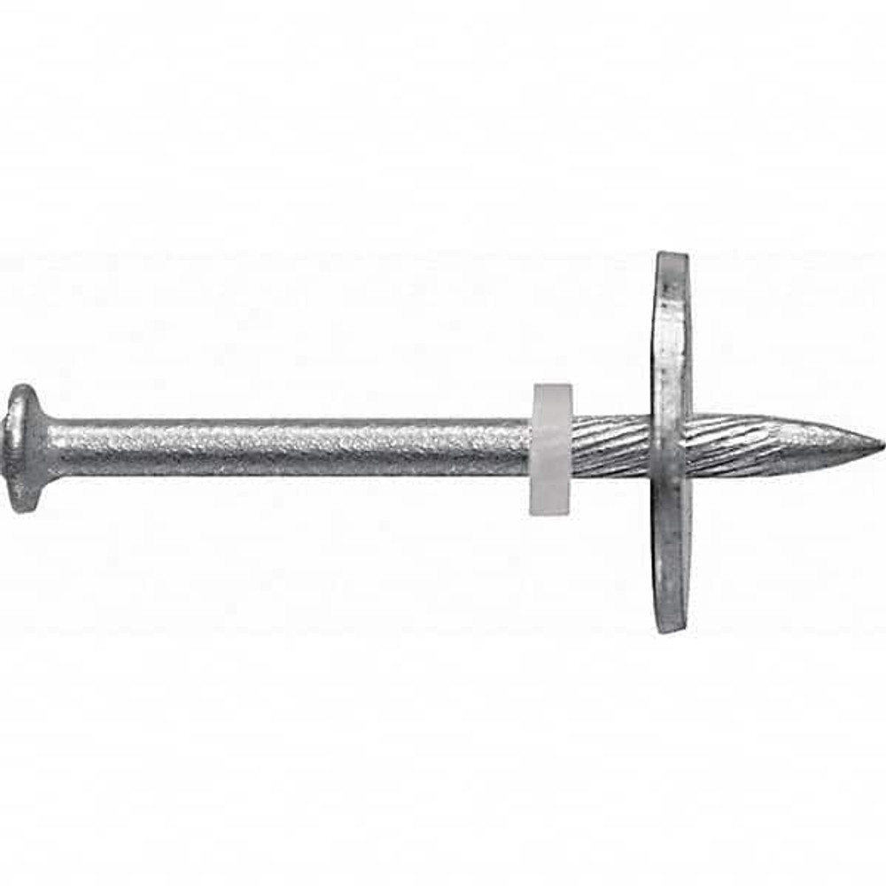 DeWALT Anchors & Fasteners 50265-PWR Powder Actuated Pins & Threaded Studs; Type: Drive Pin w/ Washer ; Shank Length (mm): 72.000 ; Shank Diameter (mm): 72.000 ; Head Diameter (mm): 8.000 ; Material: Steel ; Thread Length (Inch): 0