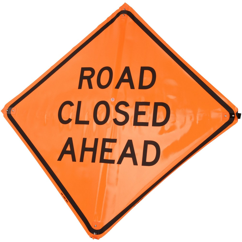 PRO-SAFE 07-800-3714-L Traffic Control Sign: Triangle, "Road Closed Ahead"