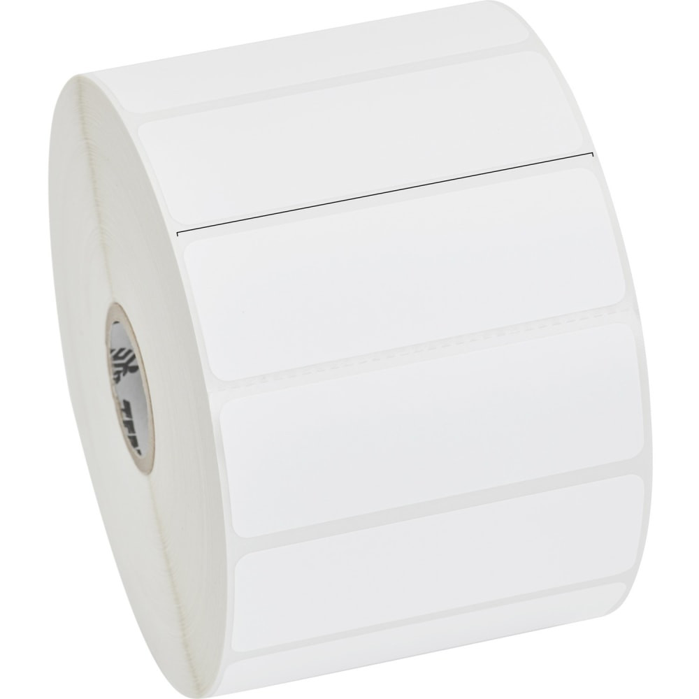 ZEBRA TECHNOLOGIES VTI, INC. 10015782 Zebra Z-Perform 2000D Thermal Label - 3in Width x 1in Length - Permanent Adhesive - Direct Thermal - White - Paper, Acrylic - 2340 / Roll - 6 Roll - Perforated