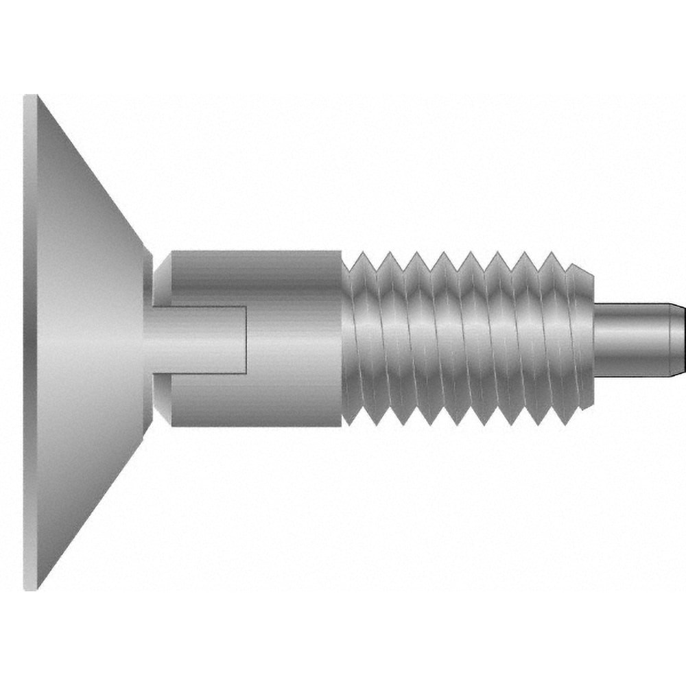 Vlier SSLR312 5/16-18, 0.53" Thread Length, 0.154" Max Plunger Diam, 1 Lb Init to 6 Lb Final End Force, Locking Knob Handle Plunger