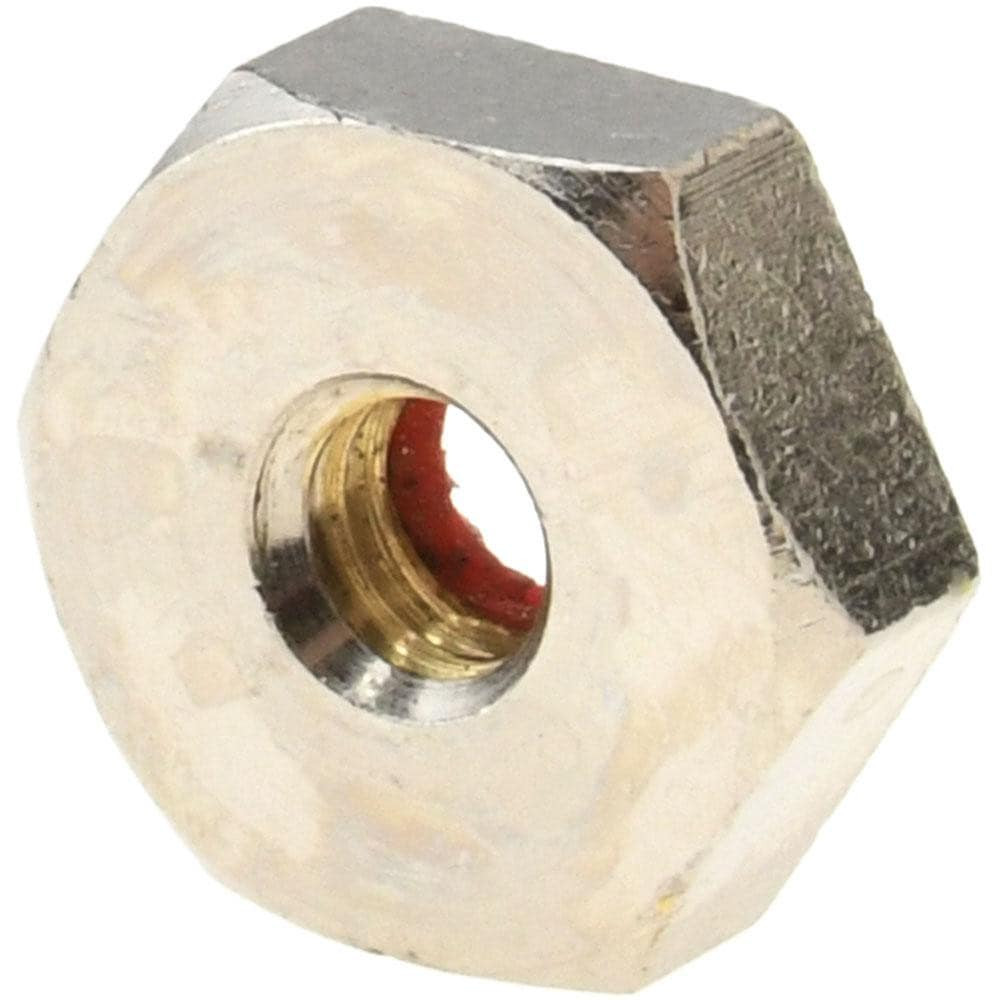 Value Collection 1/4-20 AJ6MC 1/4-20 Thread, 7/16" Wide x 7/32" High, Brass Self Sealing Hex Jam Nut