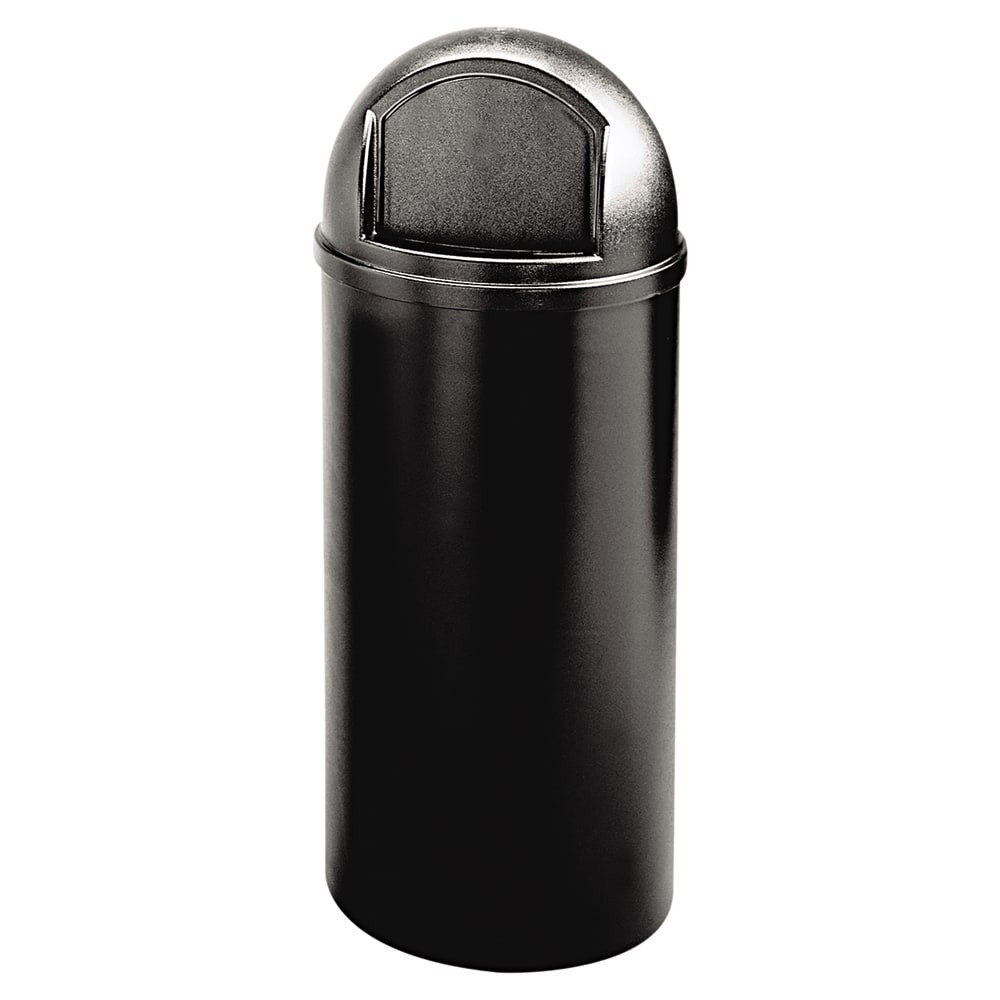 RUBBERMAID 816088BK  Marshal Round Polyethylene Classic Waste Container, 15 Gallons, 36 1/2inH x 15 1/2inW x 15 1/2inD, Black