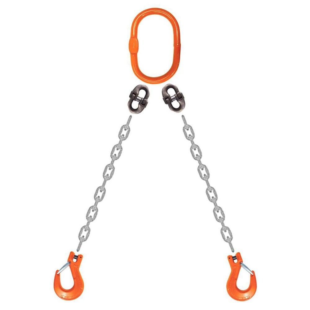 Stren-Flex CM2418G10DOS Chain Sling: 18' Long, 61,100 lb Vertical, 49,900 lb Choker, 35,300 lb Basket, Steel