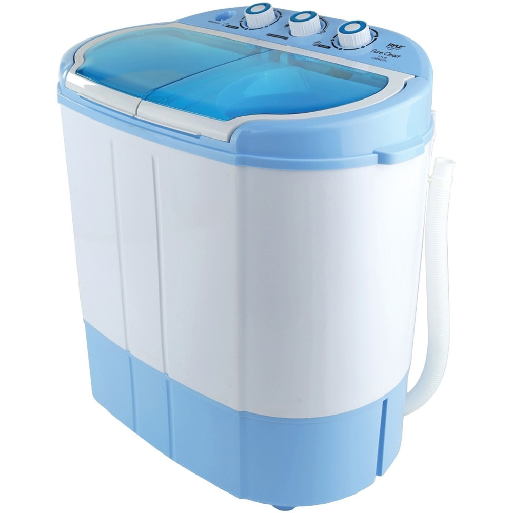 SOUND AROUND INC. PUCWM22 Pure Clean Compact and Portable Washer and Spin Dryer - Top Loading - 7.70 lb Washer Load Capacity 3.30 lb - 120 V AC Input Voltage - 26.40in Power Cord Length - White, Light Blue, Blue