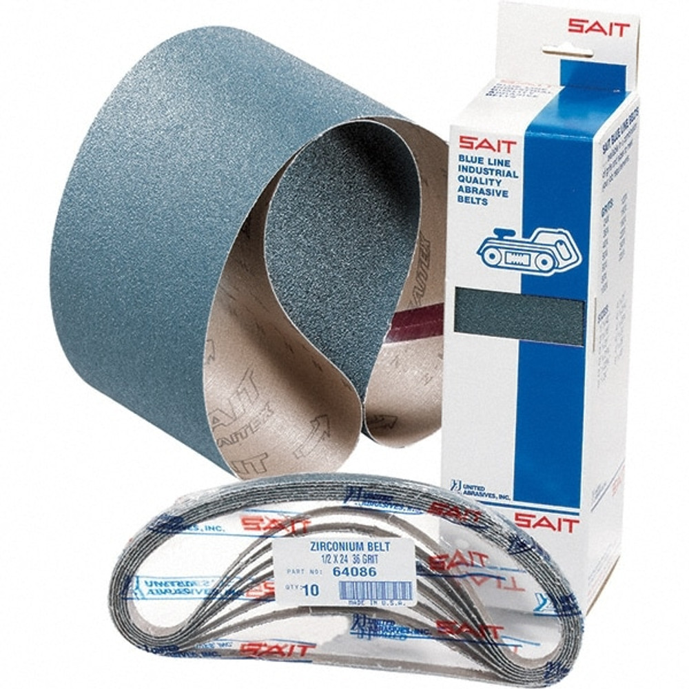 Sait 64116 Abrasive Belt: 3/4" Wide, 18" Long, 50 Grit, Zirconia Alumina