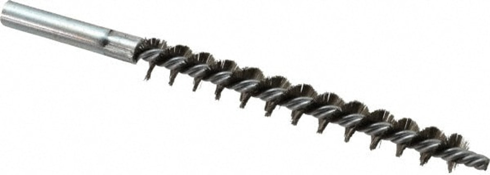 Schaefer Brush 43510 Double Stem/Single Spiral Tube Brush: 1/2" Dia, 6-1/4" OAL, Stainless Steel Bristles