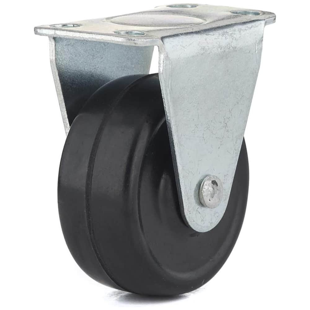 Madico F22903 Rigid Top Plate Caster: Rubber, 1-9/16" Wheel Dia, 11/16" Wheel Width, 44 lb Capacity, 2" OAH