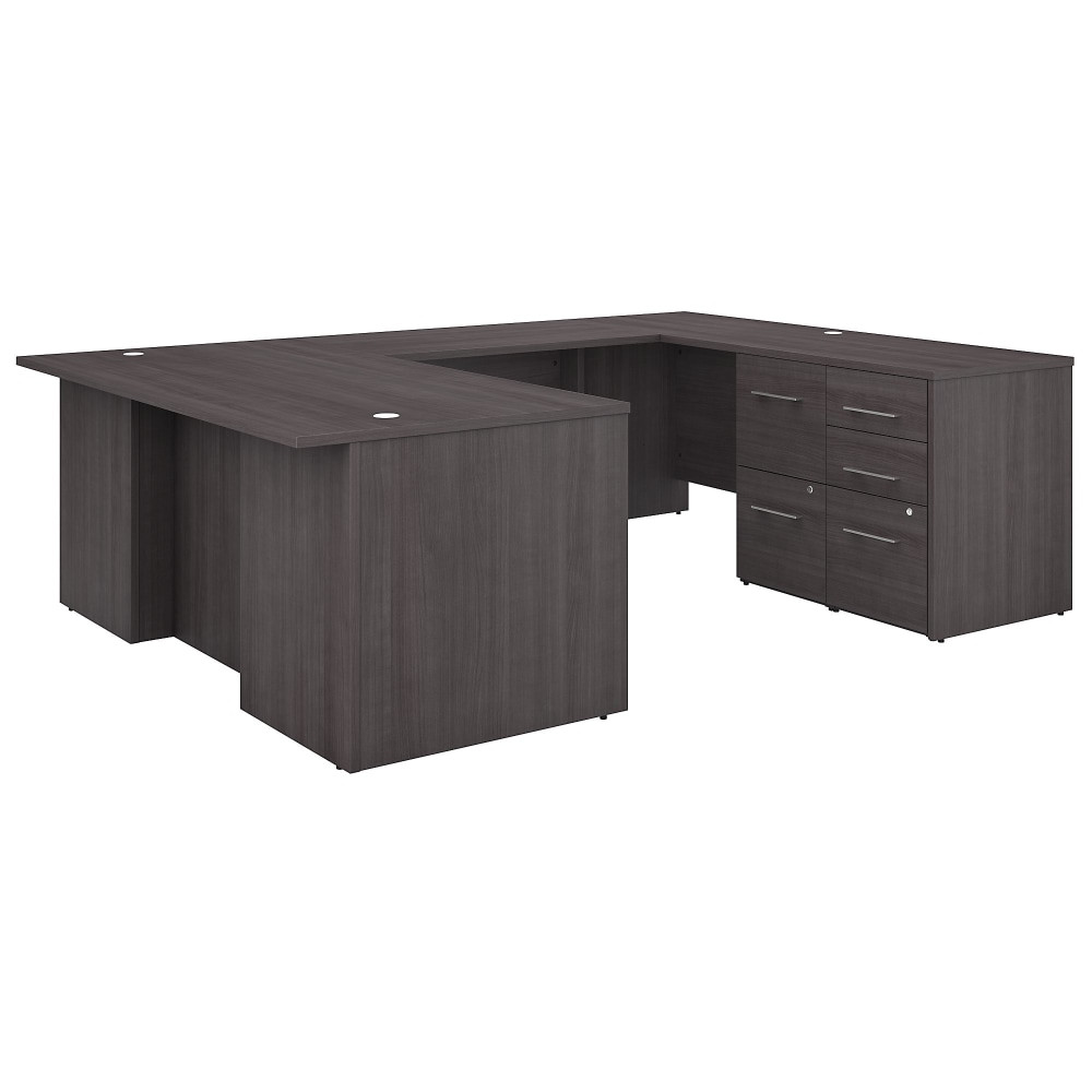 BUSH INDUSTRIES INC. OF5002SGSU Bush Business Furniture Office 500 72inW U-Shaped Executive Corner Desk With Drawers, Storm Gray, Standard Delivery