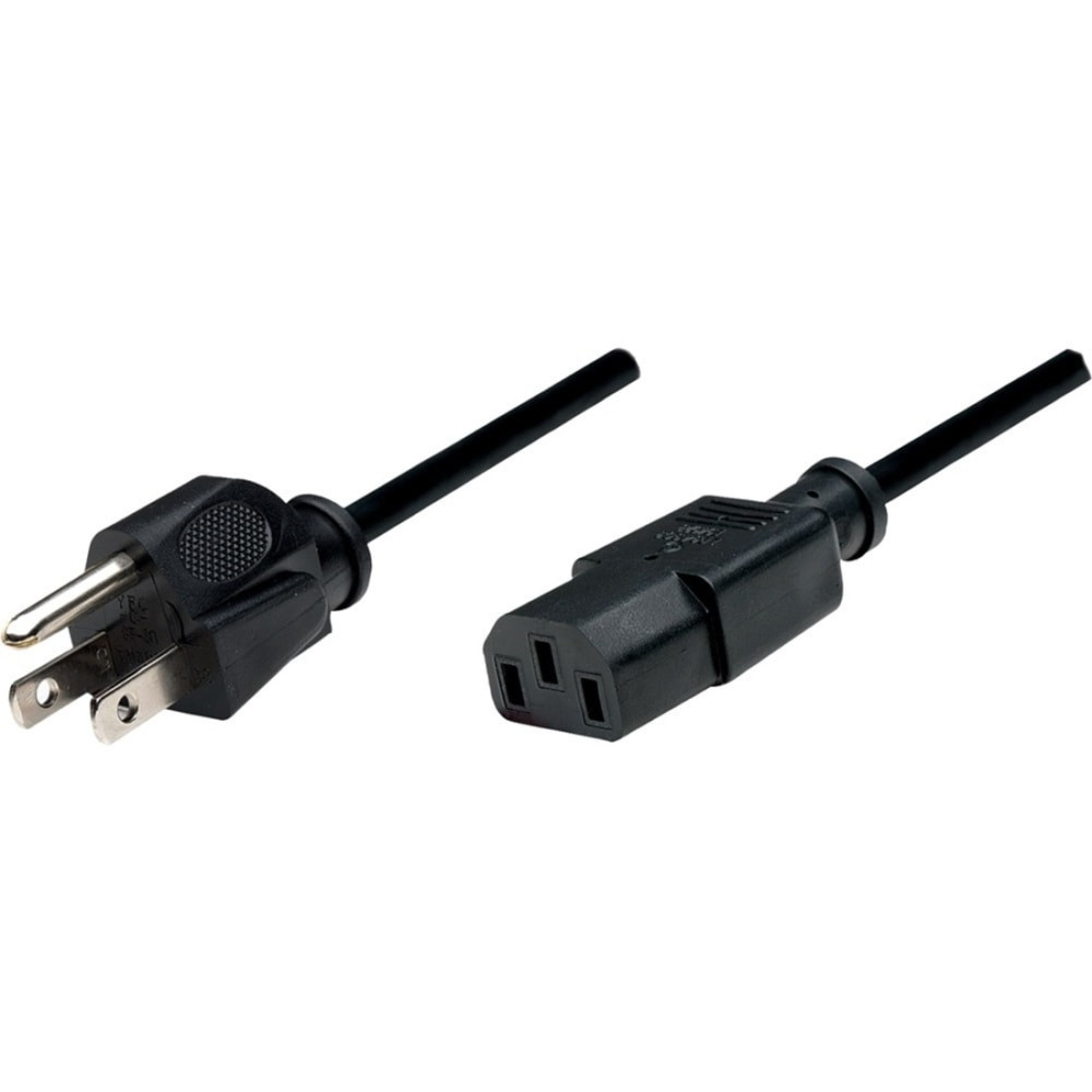 INTRACOM USA, INC. Manhattan 300179  PC Power Cable, 6ft, Black - IEC 60320 C13 socket to NEMA 5-15 plug