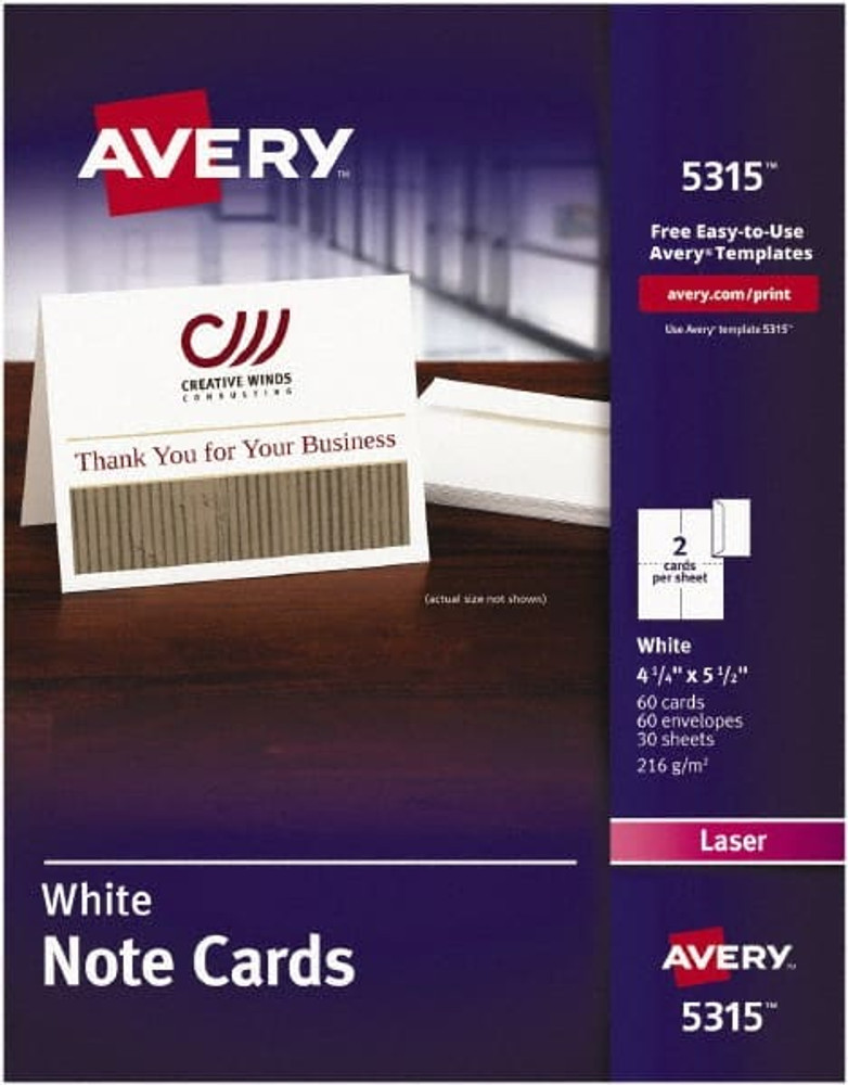 AVERY 05315 60 Sheet, 3 x 3", Tent Cards