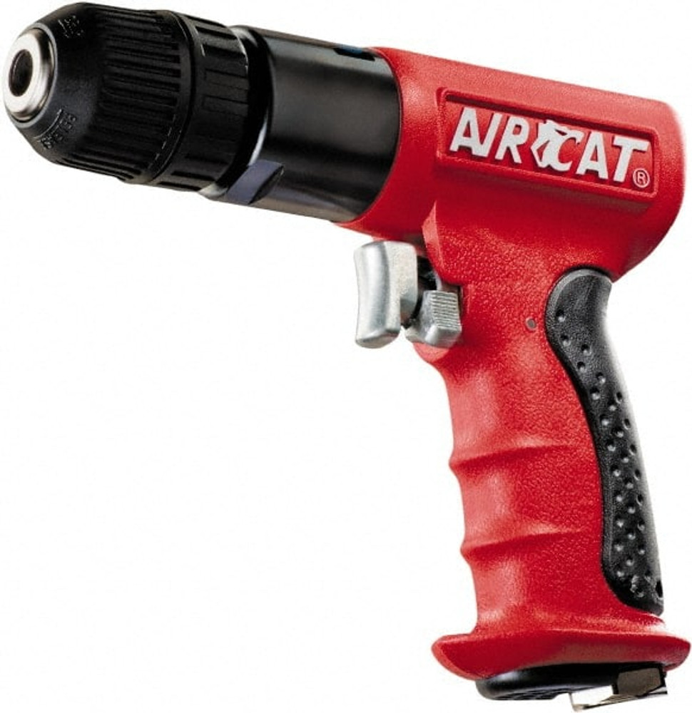 AIRCAT 4338 Air Drill: 3/8" Keyed & Keyless Chuck, Reversible