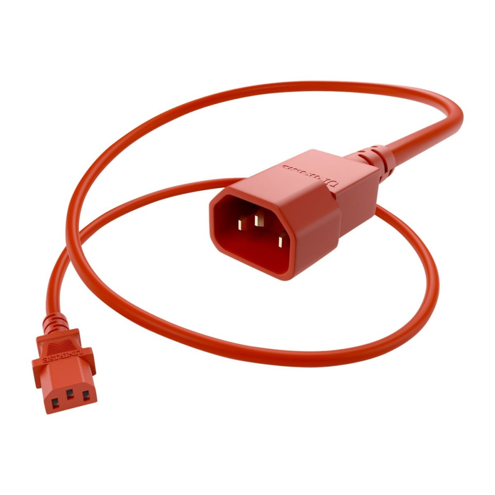 UNIRISE USA, LLC Unirise PWRC13C1408FRED  Power cable - IEC 60320 C13 to IEC 60320 C14 - AC 250 V - 8 ft - red