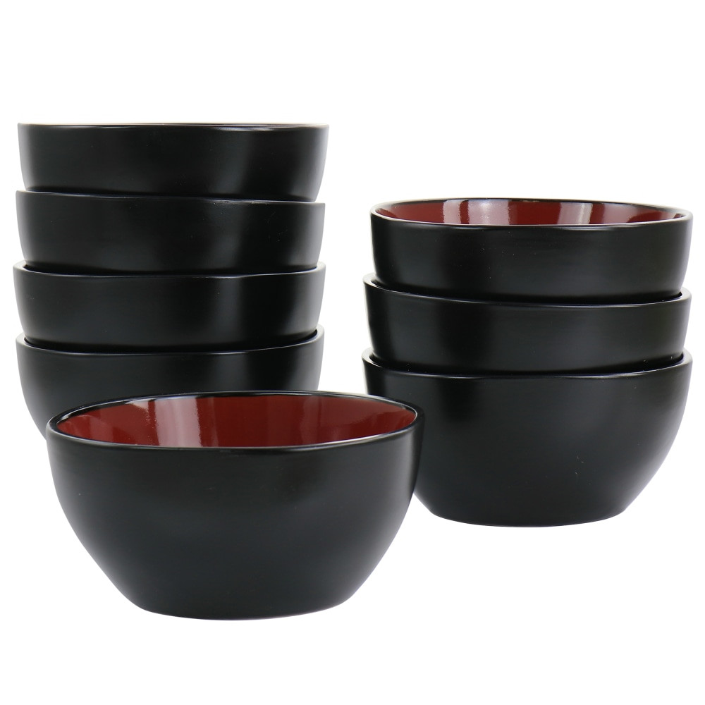 GIBSON OVERSEAS INC. Gibson Home 995117166M  Soho Lounge 8-Piece Bowl Set, 6in, Red