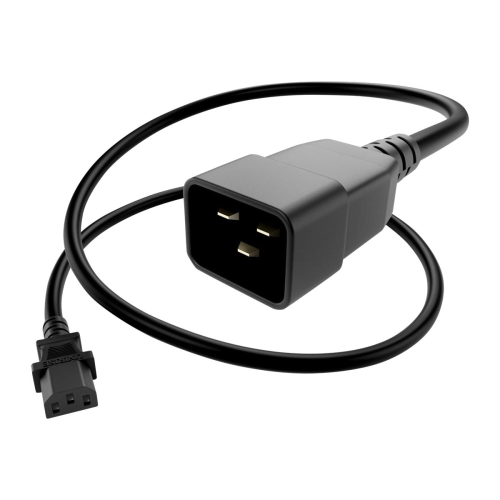 UNIRISE USA, LLC UNC Group PWCD-C13C20-15A-02F-BLK  - Power extension cable - IEC 60320 C13 to IEC 60320 C20 - 250 V - 15 A - 2 ft - black