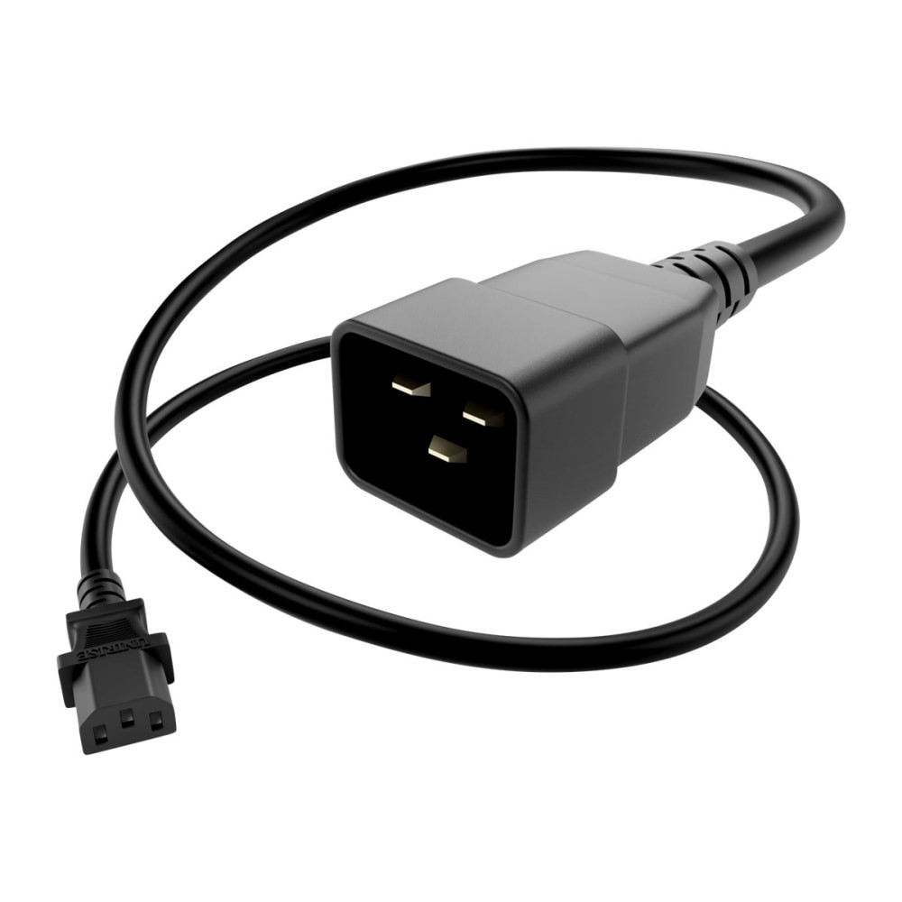UNIRISE USA, LLC UNC Group PWCD-C13C20-15A-03F-BLK  - Power cable - IEC 60320 C13 to IEC 60320 C20 - 250 V - 15 A - 3 ft - black