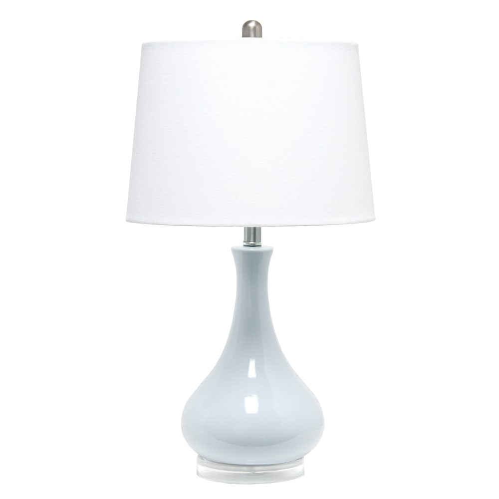ALL THE RAGES INC Lalia Home LHT-4005-LT  Droplet Table Lamp, 26-1/4inH, White Shade/Light Blue Base