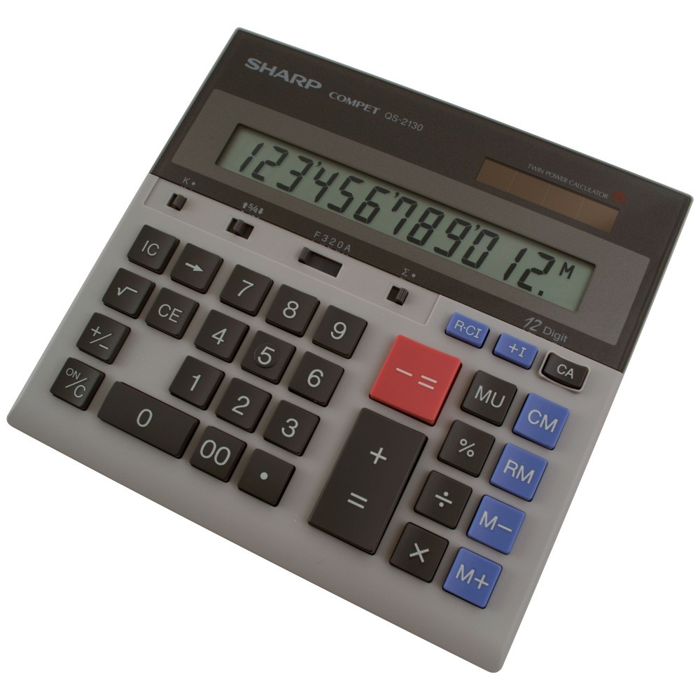 SHARP ELECTRONICS CORPORATION Sharp QS-2130  QS-2130 12-Digit Dual-Power Desktop Calculator