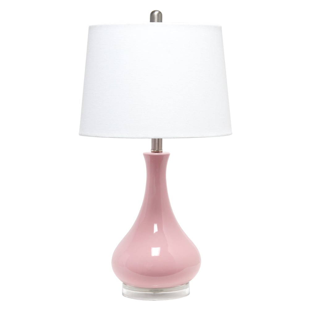 ALL THE RAGES INC Lalia Home LHT-4005-RP  Droplet Table Lamp, 26-1/4inH, White Shade/Rose Pink Base