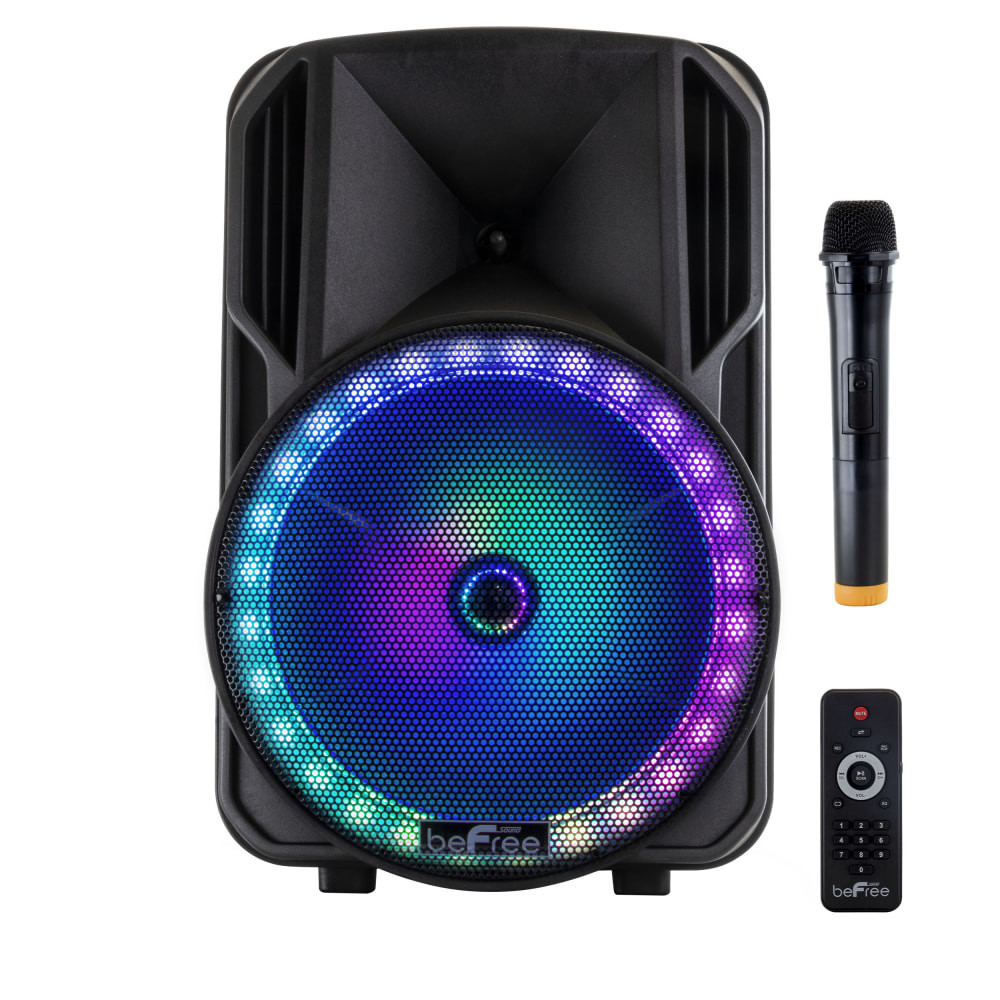 LUNCH BOX HEROES BeFree Sound 995112793M  Bluetooth Rechargeable Wireless PA Party Speaker With Reactive LEDs, Black