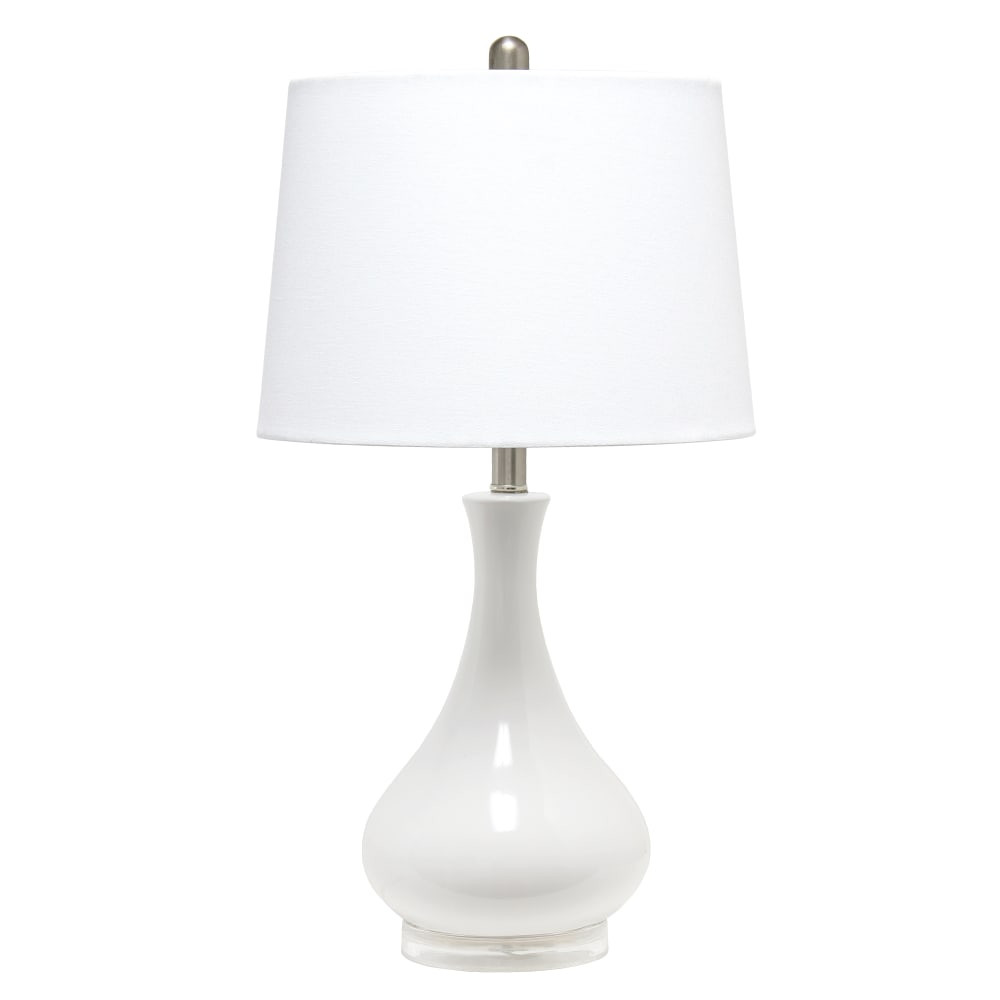 ALL THE RAGES INC Lalia Home LHT-4005-WH  Droplet Table Lamp, 26-1/4inH, White Shade/White Base