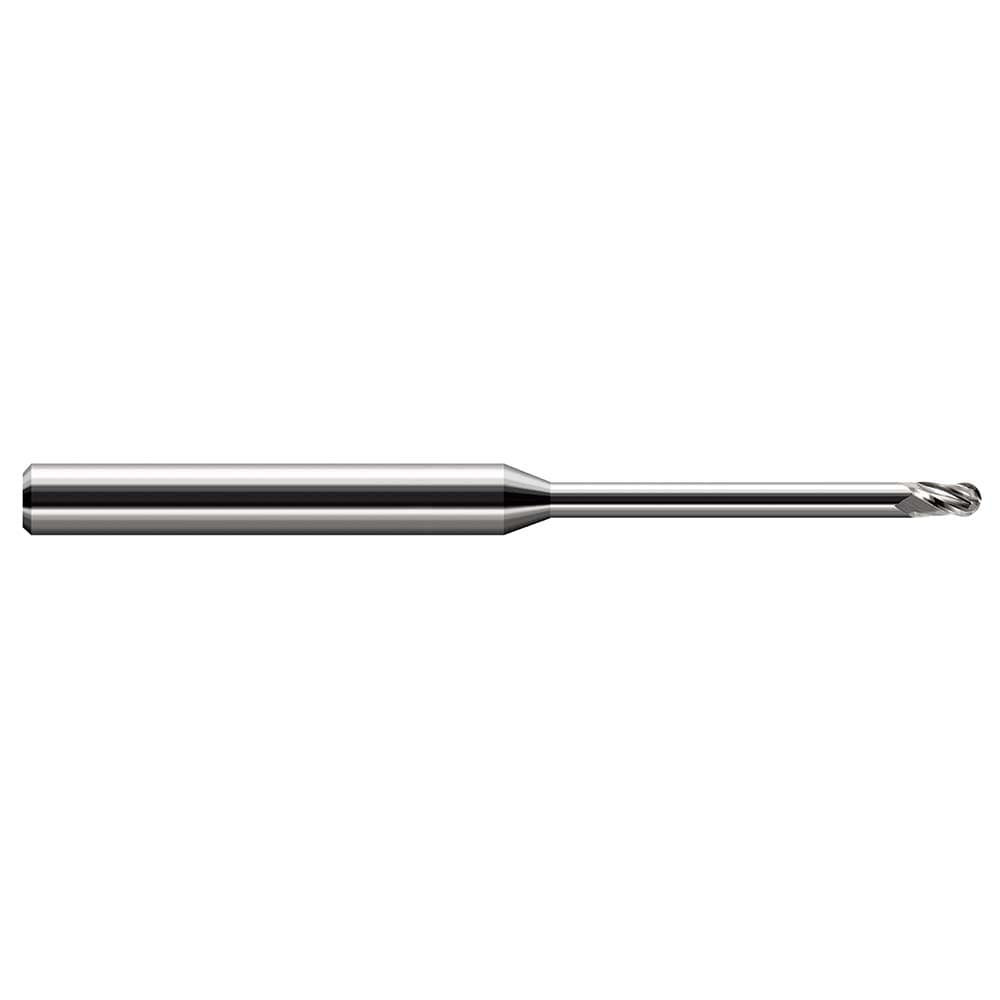 Harvey Tool 35610 Ball End Mill: 0.01" Dia, 0.015" LOC, 3 Flute, Solid Carbide