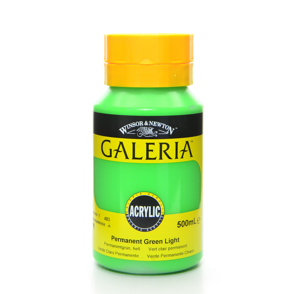 COLART FINE ART & GRAPHICS LTD. 2150483 Winsor & Newton Galeria Flow Formula Acrylic Colors, 500 mL, Permanent Green Light, 483