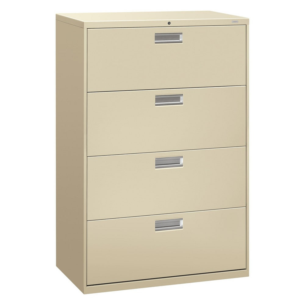 Hon HON684LL Horizontal File Cabinet: 4 Drawers, Steel, Putty