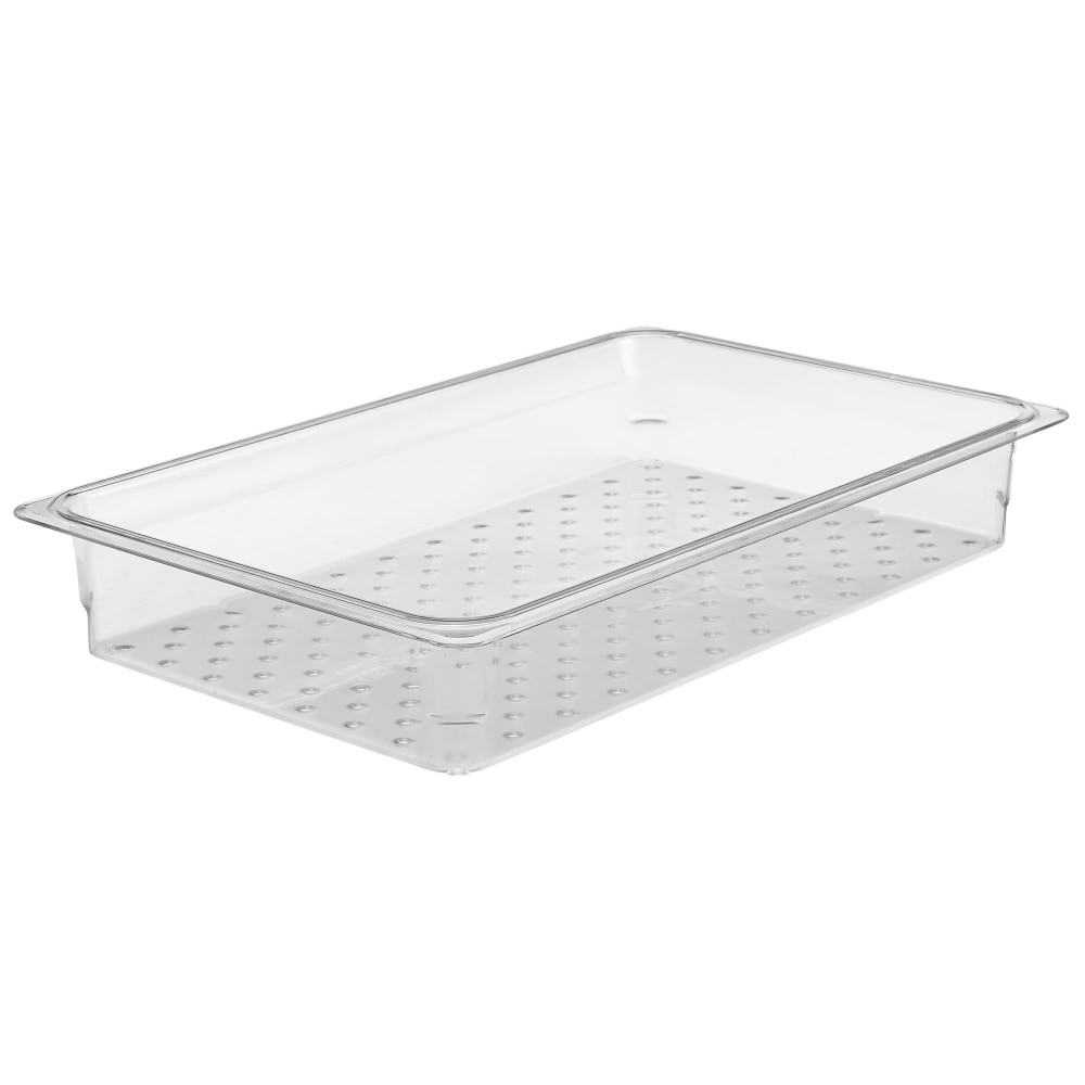 CAMBRO MFG. CO. 13CLRCW135 Cambro Camwear GN 1/1 Size 3in Colander Pans, Clear, Set Of 6 Pans