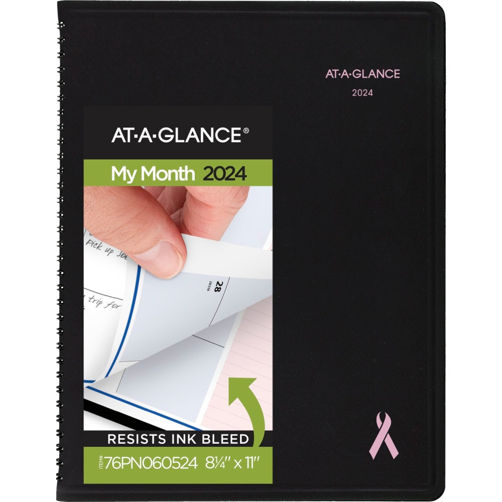 ACCO BRANDS USA, LLC AT-A-GLANCE 76PN060524 2024 AT-A-GLANCE QuickNotes City of Hope Monthly Planner, 8-1/4in x 11in, Black, January To December 2024, 76PN0605