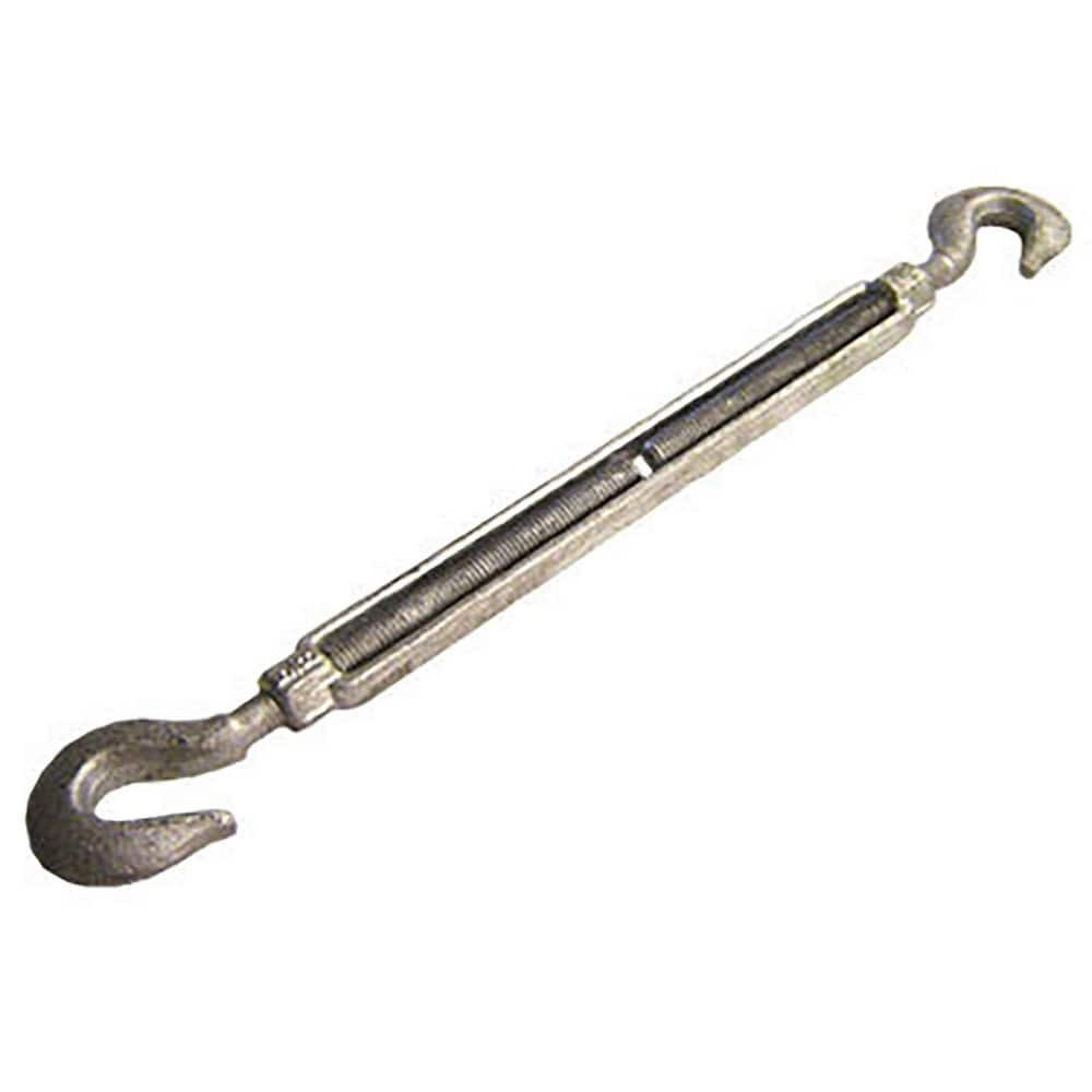 US Cargo Control HHTBGV1X12 Turnbuckles; Turnbuckle Type: Hook & Hook ; Working Load Limit: 5000 lb ; Thread Size: 1-12 in ; Turn-up: 12in ; Closed Length: 26.69in ; Material: Steel