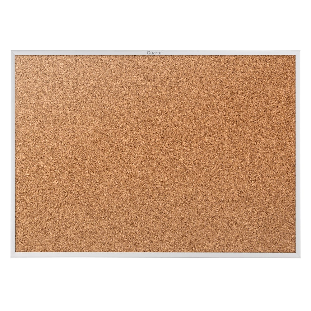 ACCO BRANDS USA, LLC 2303 Quartet Classic Cork Bulletin Board, 24in x 36in, Aluminum Frame With Silver Finish