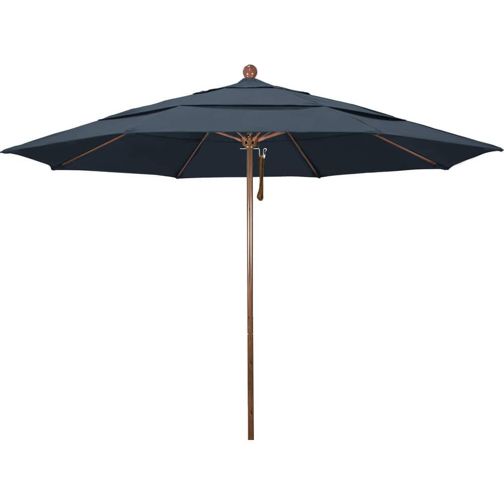 California Umbrella 194061619759 Patio Umbrellas; Fabric Color: Sapphire Blue ; Base Included: No ; Fade Resistant: Yes ; Diameter (Feet): 11 ; Canopy Fabric: Pacifica